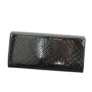 Burberry Long Patent Leather Checked Wallet